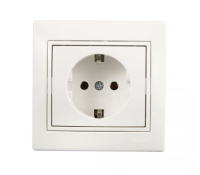 РОЗЕТКА Б/З КЕРАМИКА МИРА БЕЛЫЙ С БЕЛОЙ ВСТАВКОЙ